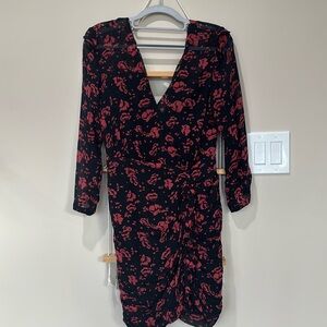 Rose petaled- straight body dress with ruffled skirt